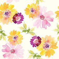 Watercolor flower pattern N118