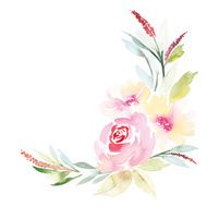 Watercolor greeting card flowers N144