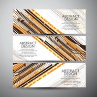 Vector banners set with abstract hi-tech background N4