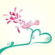 Bird and heart decoration N2