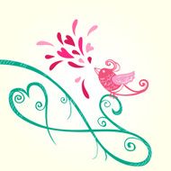 Bird and heart decoration N3