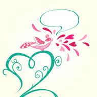 Bird and heart decoration N4