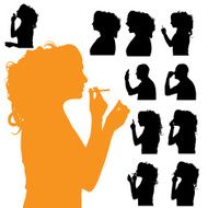 Vector Silhouette Of People N291