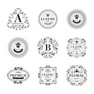 Luxury logo template ornament labels set N5