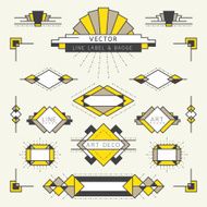 Art Deco Style Line and Geometric Labels Badges