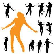 Vector silhouette of a woman N863