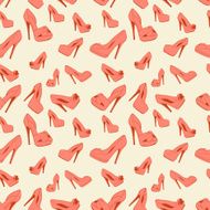 vector seamless pattern of women&#039;s shoes with heels