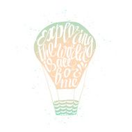 Motivational travel poster with air baloon N4
