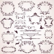 Collection of calligraphic vintage frames and text separators