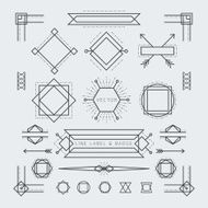 Line and Geometric Labels Badges Monochrome