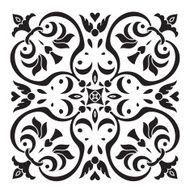 Hand drawing decorative tile pattern Italian majolica style N8