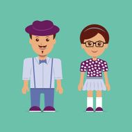 Vector illustration Hipsters