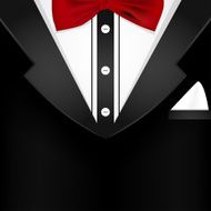 Business tuxedo background with a red bow tie