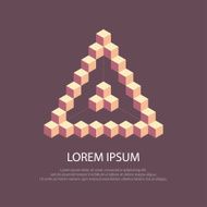 Abstract Triangle Cube Background Vector Illustration
