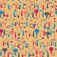 Wood Animals tapestry seamless pattern in colors N2