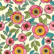 Vintage pattern with pink flower