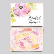 Decorative card Flowers painted in watercolor Hand lettering Seamless pattern N3