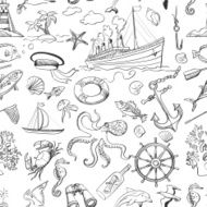 Nautical or marine themed seamless pattern N2