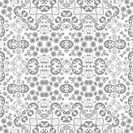 Seamless Outline Floral Pattern N12