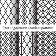Black and White Geometric Seamless Patterns