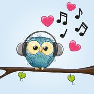 Owl with headphones N2