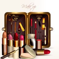 Fashion vector background with make up accesories