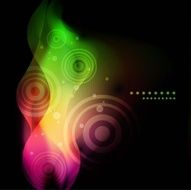 Abstract colorful waves on dark background