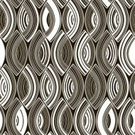 Seamless monochrome pattern with striped abstract leaves N5