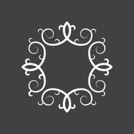 Monogram frame template geometric floral ornament