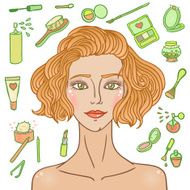 Cosmetic fashion curly girl N2
