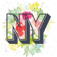 Print for T-shirt Pattern NY