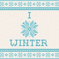 Knitted Christmas greeting card - I love winter