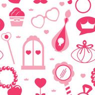 Princess acssessories seamless pattern