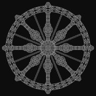 Patterned design element Vintage patterned wheel