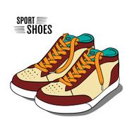 Cartoon sport shoes Vector illustration