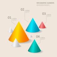 modern vector abstract cone chart infographic elements
