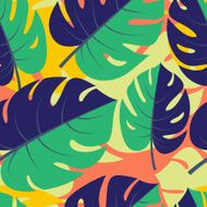 Beautiful seamless tropical jungle floral graphic backg N12