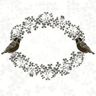 Floral frame with birds N2