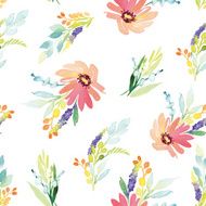 Watercolor flower pattern N123