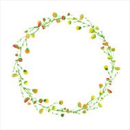 Card with watercolor flower wreath