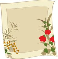 Vector background with flowers Sepia framed N2