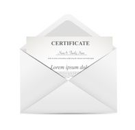 Certificate in Envelope Vector Illustration