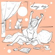 Pretty woman in bed