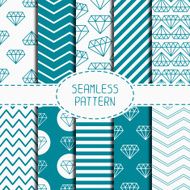 Set of hipster fashion geometric seamless pattern with diamond Chevron N2