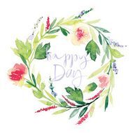 Watercolor greeting card flowers N147