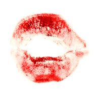 Woman lips on white background Lipstick kiss N5
