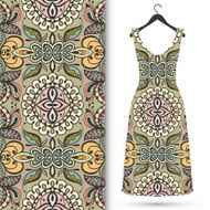 Fashion seamless geometric pattern women&#039;s dress on a hanger N17