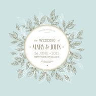 Hand drawn floral wedding invitaion Floral template Vector illustration N3