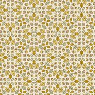 Seamless botanical pattern with oak leaves and acorn N3
