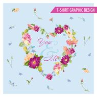Floral Shabby Chic Graphic Design - for t-shirt fashion prints N10